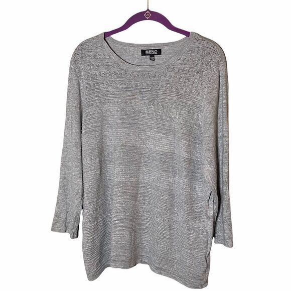 Buffalo David Bitton Gray Textured Lightweight Sweater size XL - Picture 1 of 3